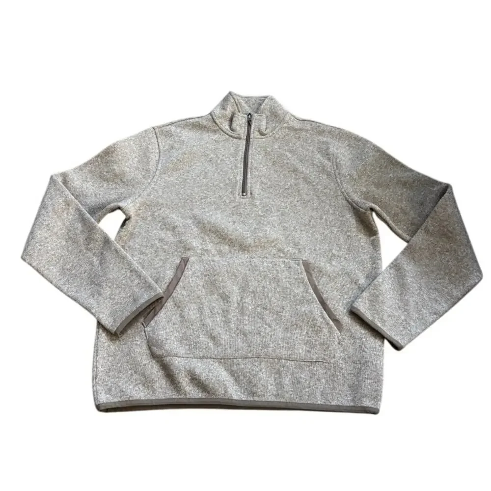 J.Crew Mercantile 1/4 Zip Pullover Mocha Brown Fleece Sweater Men's M